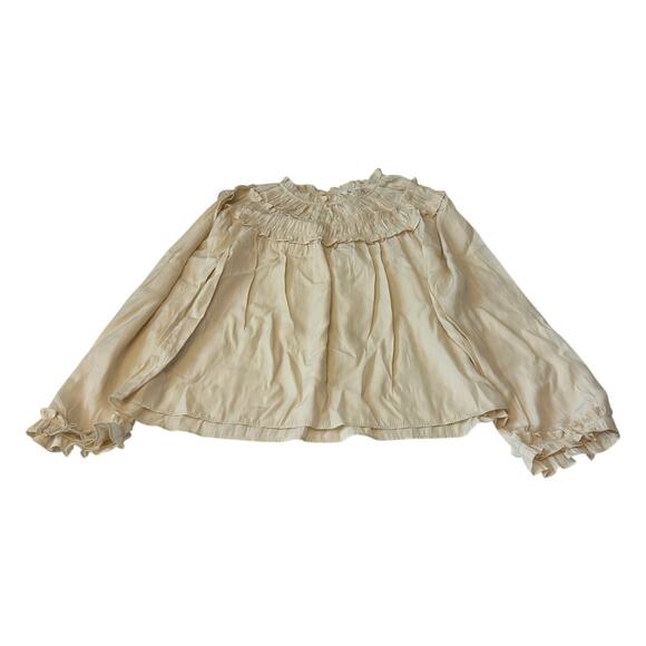 Rose & Olive Blouse Women's Sz M Cream Long Sleeve Ruffles Boho Cottagecore NWT - Picture 1 of 9